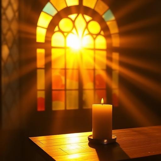 Daily Prayers — warm sunrise through stained glass