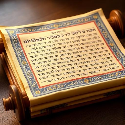 Daily Tanakh — Torah scroll with ornate borders