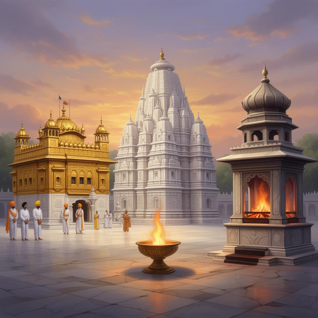 Sikhism, Jainism & Zoroastrianism — original illustration